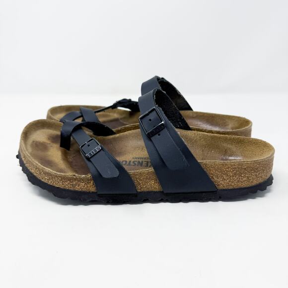 Birkenstock Black Faux Leather Mayari Sandals Women's Size EU 39 Made in Germany - Picture 3 of 8